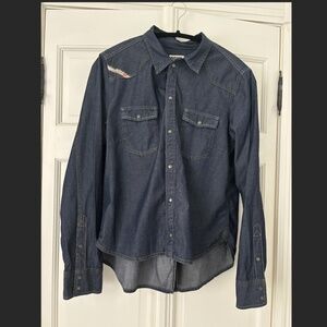 Diesel Vintage Denim Long Sleeve Button-Down Shirt